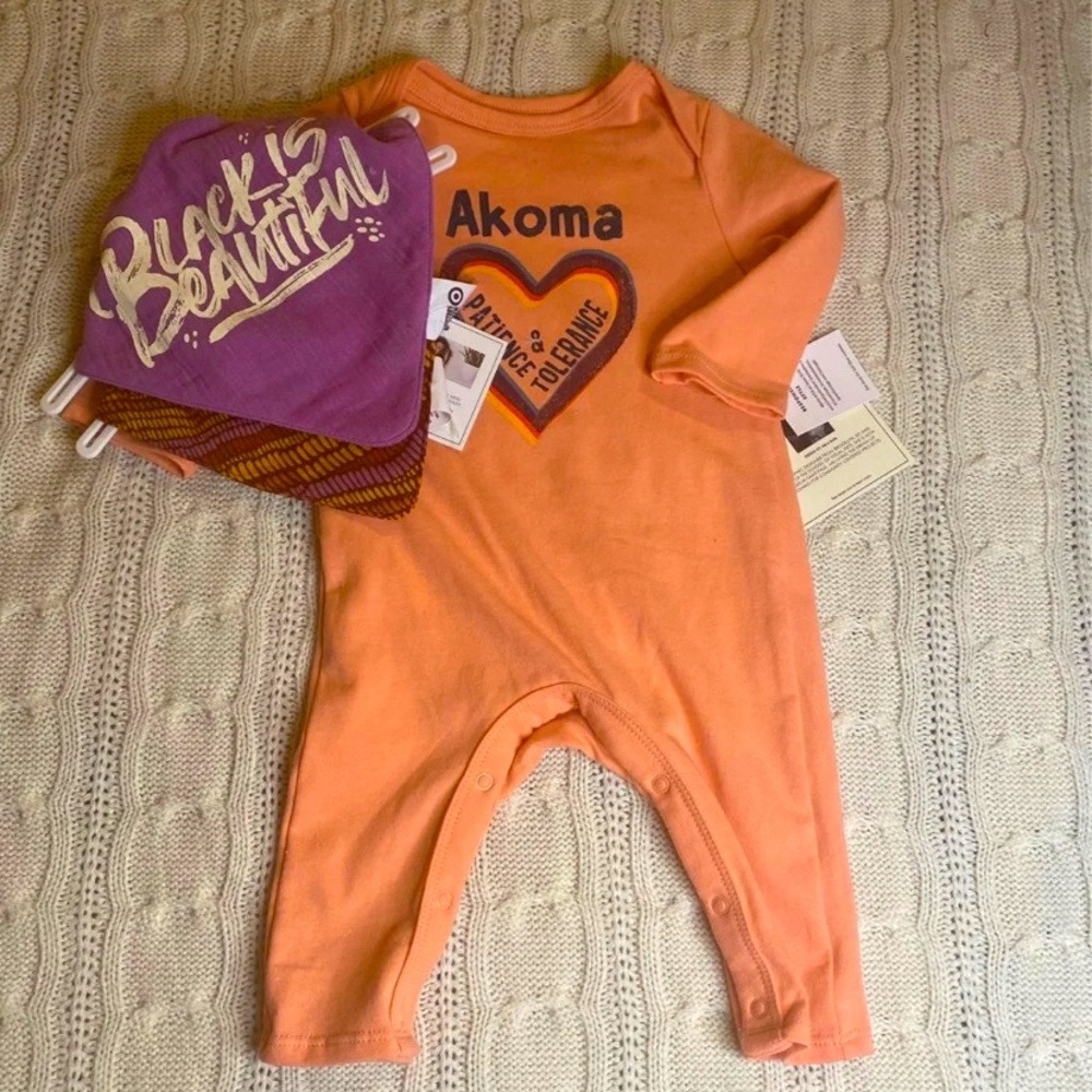 Baby onesie and bibs